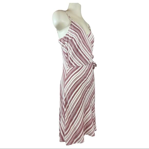 Lavender Brown (L) Wrap Mini Dress Striped Tank NWT - Picture 7 of 11